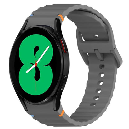 Wavy Grain Stitched Quick Release Silicone Watch Band, For Samsung Galaxy Watch 4 44mm, For Samsung Galaxy Watch 4 40mm, For Samsung  Galaxy Watch 4 Classic 46mm, For Samsung  Galaxy Watch 4 Classic 42mm