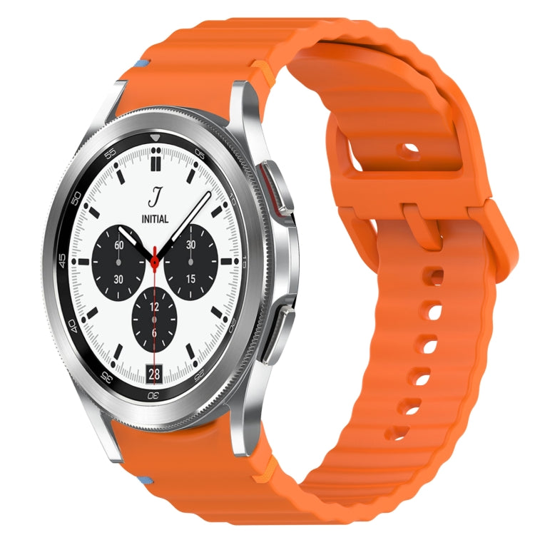 Wavy Grain Stitched Quick Release Silicone Watch Band, For Samsung Galaxy Watch 4 44mm, For Samsung Galaxy Watch 4 40mm, For Samsung  Galaxy Watch 4 Classic 46mm, For Samsung  Galaxy Watch 4 Classic 42mm