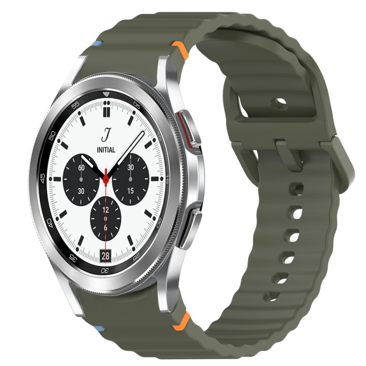 Wavy Grain Stitched Quick Release Silicone Watch Band, For Samsung Galaxy Watch 4 44mm, For Samsung Galaxy Watch 4 40mm, For Samsung  Galaxy Watch 4 Classic 46mm, For Samsung  Galaxy Watch 4 Classic 42mm