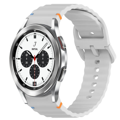 Wavy Grain Stitched Quick Release Silicone Watch Band, For Samsung Galaxy Watch 4 44mm, For Samsung Galaxy Watch 4 40mm, For Samsung  Galaxy Watch 4 Classic 46mm, For Samsung  Galaxy Watch 4 Classic 42mm