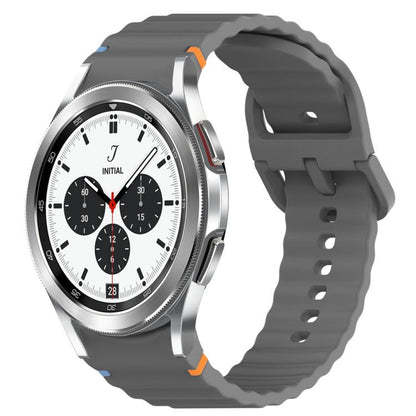 Wavy Grain Stitched Quick Release Silicone Watch Band, For Samsung Galaxy Watch 4 44mm, For Samsung Galaxy Watch 4 40mm, For Samsung  Galaxy Watch 4 Classic 46mm, For Samsung  Galaxy Watch 4 Classic 42mm