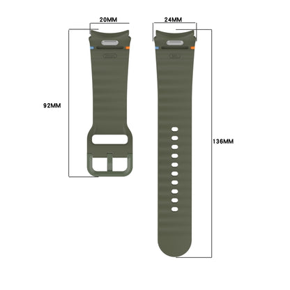 Wavy Grain Stitched Quick Release Silicone Watch Band, For Samsung Galaxy Watch 5 Golf Edition, For Samsung Galaxy Watch 5  44mm, For Samsung Galaxy Watch 5 Pro  45mm, For Samsung Galaxy Watch 5  40mm