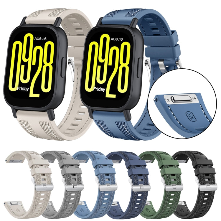 Push Connector 22mm Hybrid Nylon Silicone Watch Band, For Redmi Watch 5 Active / Watch 5 Lite
