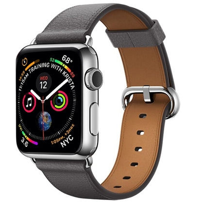 Classic Button Leather Wrist Strap Watch Band for Apple Watch Series 3 & 2 & 1  38mm