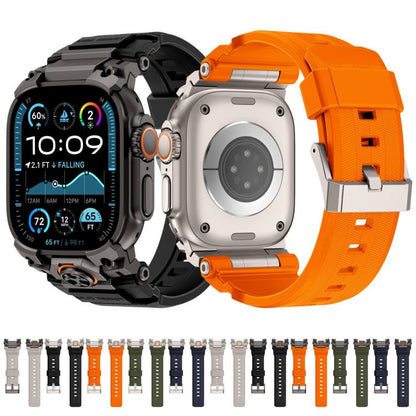 Metal Customised Armour Silicone Watch Band, For Apple Watch Ultra 3 / 2 / 1 49mm