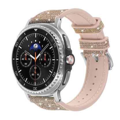 Glitter Skin Vegan Leather Silicone Watch Band, For Samsung Galaxy Watch8 / Watch8 Classic
