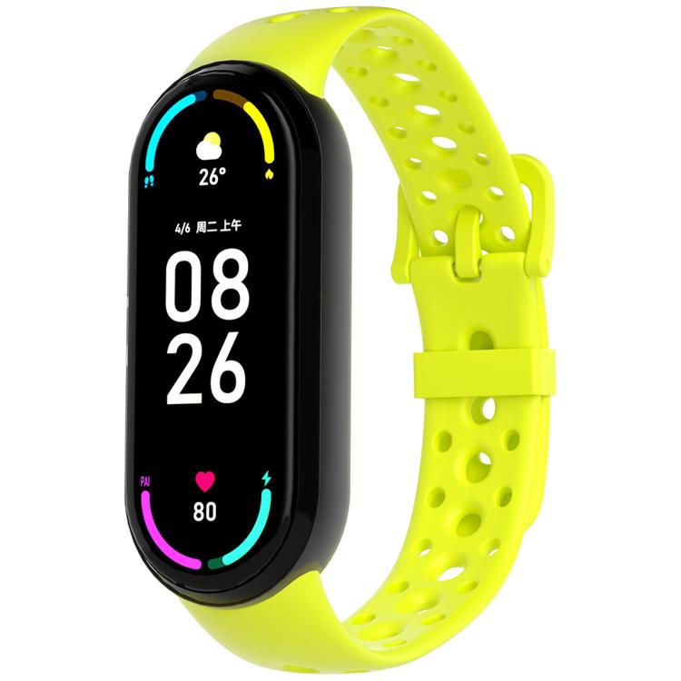Matching Color Pin Buckle Round Holes Silicone Watch Band, For Xiaomi Smart Band 10 / 9 / 8