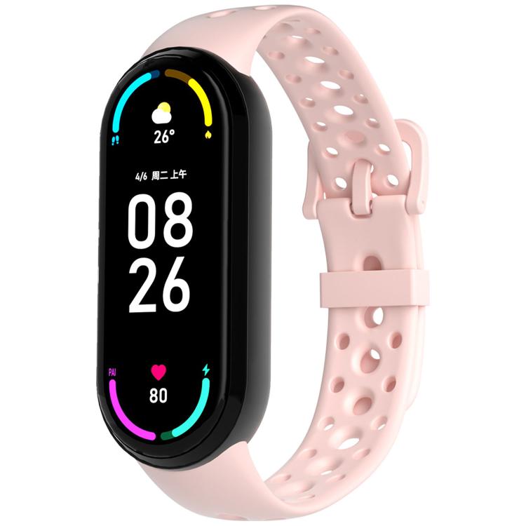 Matching Color Pin Buckle Round Holes Silicone Watch Band, For Xiaomi Smart Band 10 / 9 / 8
