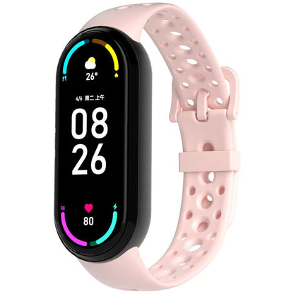 Matching Color Pin Buckle Round Holes Silicone Watch Band, For Xiaomi Smart Band 10 / 9 / 8