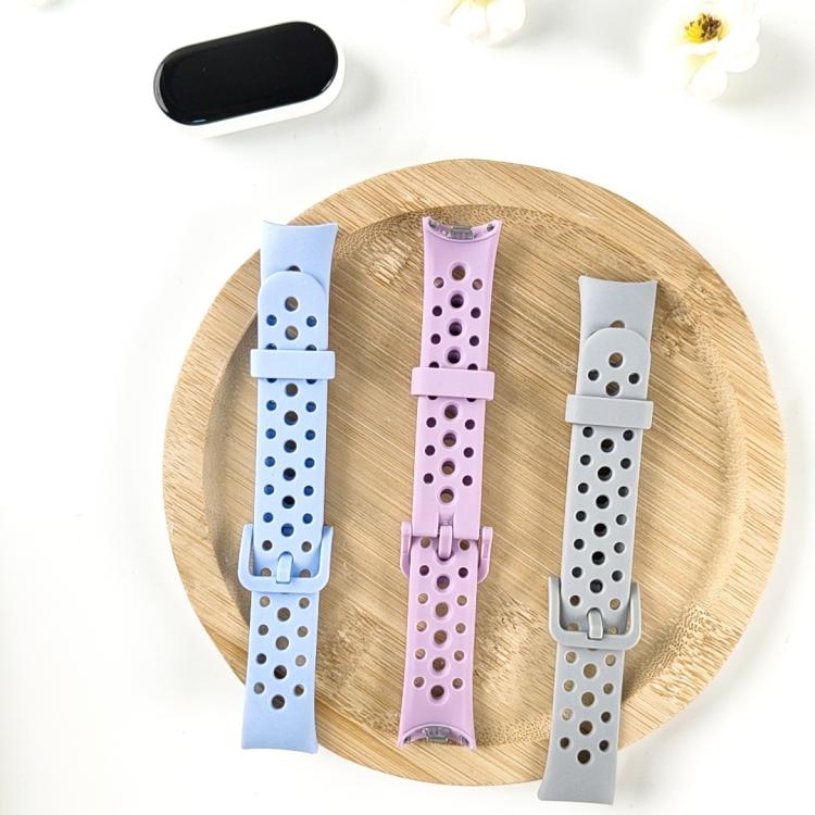 Matching Color Pin Buckle Round Holes Silicone Watch Band, For Xiaomi Smart Band 10 / 9 / 8