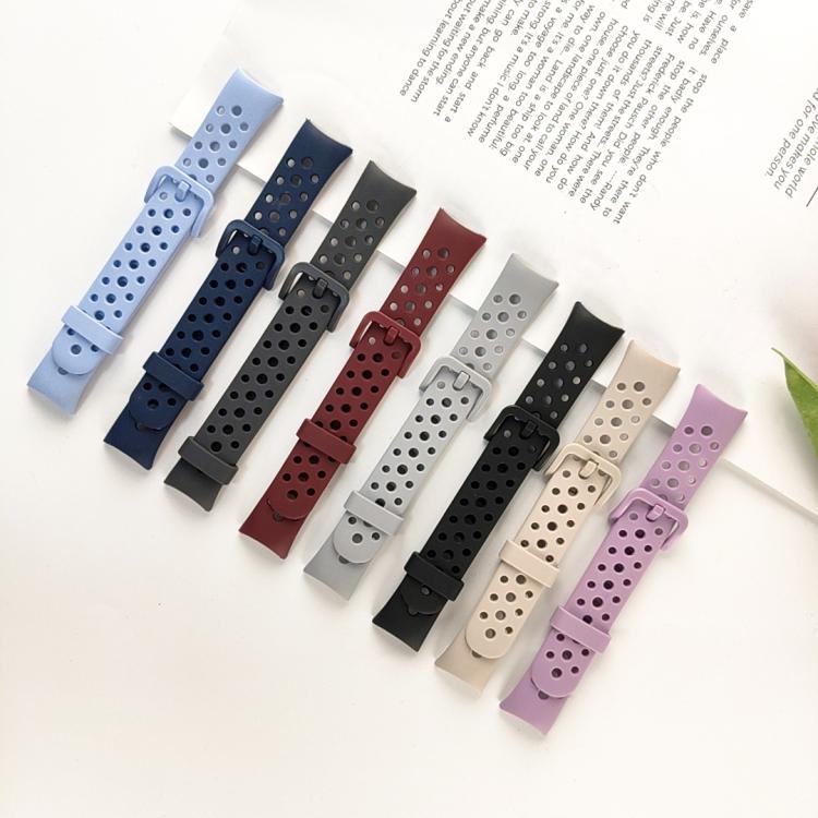 Matching Color Pin Buckle Round Holes Silicone Watch Band, For Xiaomi Smart Band 10 / 9 / 8