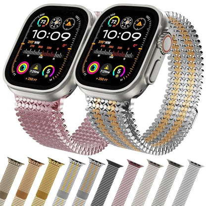 Molecular Arrangement Magnetic Stainless Steel Watch Band, For Apple Watch 46mm / 49mm / 45mm / 44mm, For Apple Watch 42mm / 41mm / 40mm / 38mm