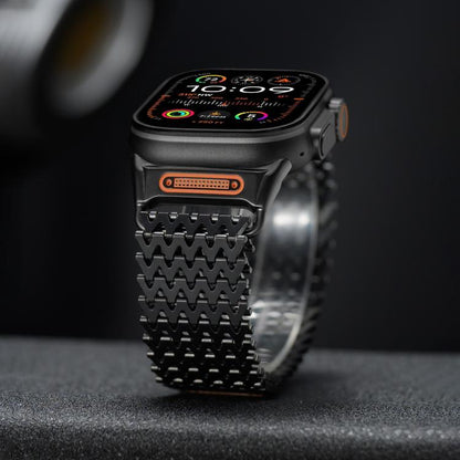 Long-skeleton W-Type Magnetic Stainless Steel Watch Band, For Apple Watch 46mm / 49mm / 45mm / 44mm
