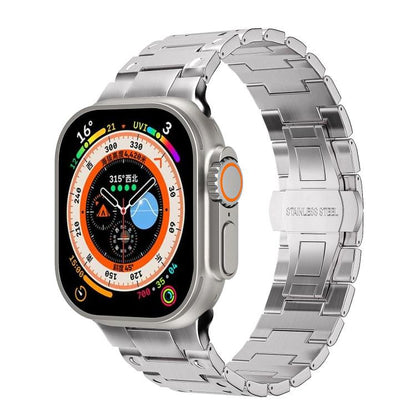 Mechanical-Style Butterfly Clasp Metal Watch Band, For Apple Watch 46mm / 49mm / 45mm / 44mm, For Apple Watch 42mm / 41mm / 40mm / 38mm