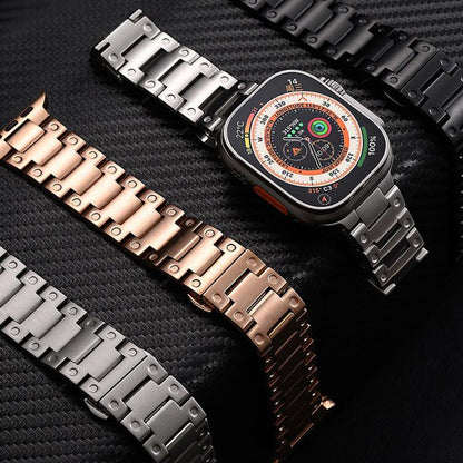 Mechanical-Style Butterfly Clasp Metal Watch Band, For Apple Watch 46mm / 49mm / 45mm / 44mm, For Apple Watch 42mm / 41mm / 40mm / 38mm