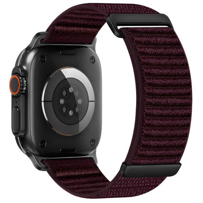 Two-section Mountain Pattern Hook And Loop Fastener Nylon Watch Band, For Apple Watch 46mm / 49mm / 45mm / 44mm, For Apple Watch 42mm / 41mm / 40mm / 38mm