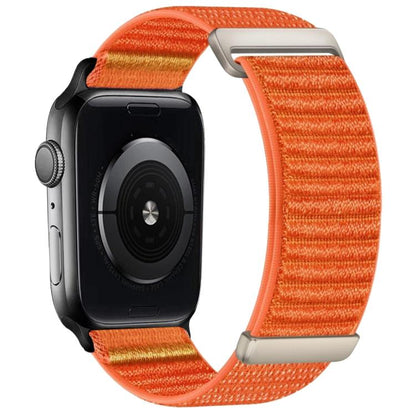 Two-section Mountain Pattern Hook And Loop Fastener Nylon Watch Band, For Apple Watch 46mm / 49mm / 45mm / 44mm, For Apple Watch 42mm / 41mm / 40mm / 38mm