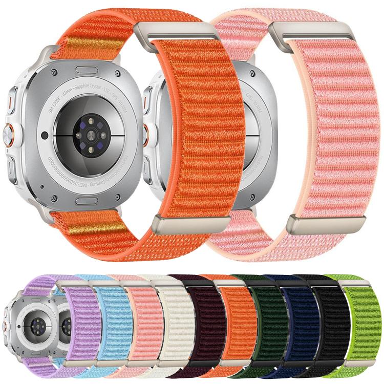 Two-section Mountain Pattern Hook And Loop Fastener Nylon Watch Band, For Samsung Galaxy Watch Ultra 47mm / Ultra 2025