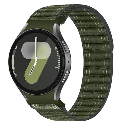 Press Button Wave Texture Nylon Hook And Loop Fastener Watch Band, For Samsung Galaxy Watch FE / 7 / 6 / 5 / 4
