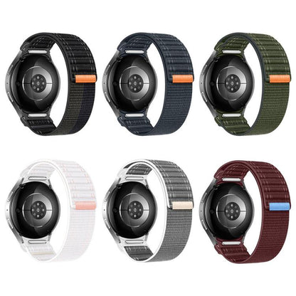 Press Button Wave Texture Nylon Hook And Loop Fastener Watch Band, For Samsung Galaxy Watch FE / 7 / 6 / 5 / 4