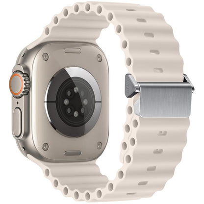 Refurbished Magnetic Buckle Ocean Silicone Watch Band, For Apple Watch 46mm / 49mm / 45mm / 44mm, For Apple Watch 42mm / 41mm / 40mm / 38mm