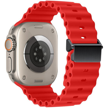 Refurbished Magnetic Buckle Ocean Silicone Watch Band, For Apple Watch 46mm / 49mm / 45mm / 44mm, For Apple Watch 42mm / 41mm / 40mm / 38mm