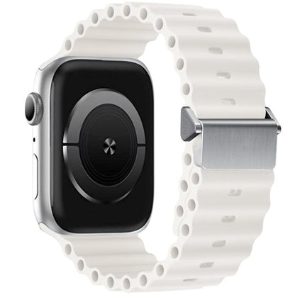 Refurbished Magnetic Buckle Ocean Silicone Watch Band, For Apple Watch 46mm / 49mm / 45mm / 44mm, For Apple Watch 42mm / 41mm / 40mm / 38mm