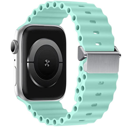 Refurbished Magnetic Buckle Ocean Silicone Watch Band, For Apple Watch 46mm / 49mm / 45mm / 44mm, For Apple Watch 42mm / 41mm / 40mm / 38mm