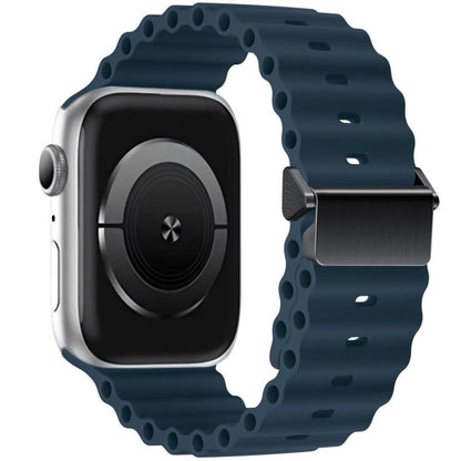 Refurbished Magnetic Buckle Ocean Silicone Watch Band, For Apple Watch 46mm / 49mm / 45mm / 44mm, For Apple Watch 42mm / 41mm / 40mm / 38mm