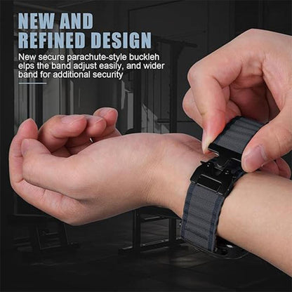 Parachute Buckle Off Road Wide Ribbed Nylon Watch Band, For Samsung Galaxy Watch Ultra 47mm / Ultra 2025
