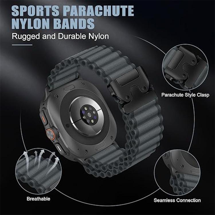 Parachute Buckle Off Road Wide Ribbed Nylon Watch Band, For Samsung Galaxy Watch Ultra 47mm / Ultra 2025