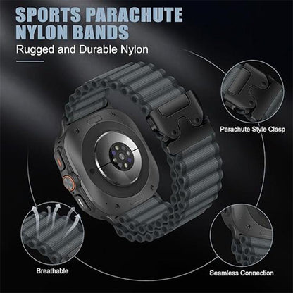 Parachute Buckle Off Road Wide Ribbed Nylon Watch Band, For Samsung Galaxy Watch Ultra 47mm / Ultra 2025