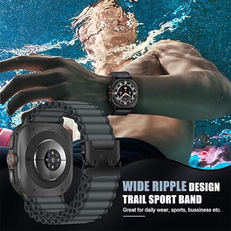 Parachute Buckle Off Road Wide Ribbed Nylon Watch Band, For Samsung Galaxy Watch Ultra 47mm / Ultra 2025
