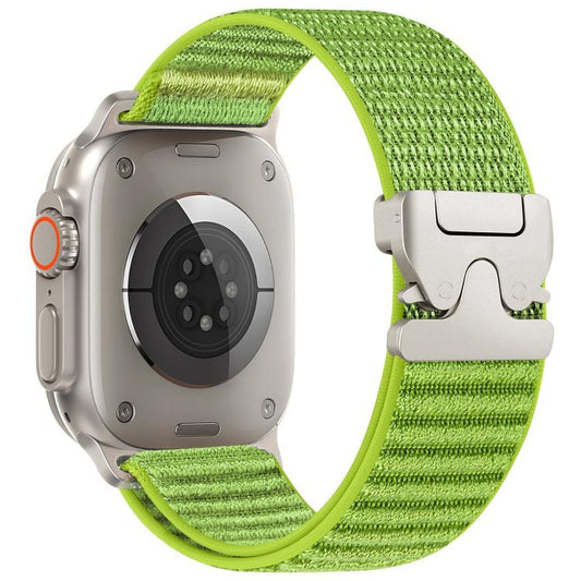 Parachute Buckle Mountain Pattern Woven Nylon Metal Tip Watch Band, For Apple Watch 46mm / 49mm / 45mm / 44mm, For Apple Watch 42mm / 41mm / 40mm / 38mm