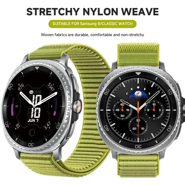 Parachute Buckle Mountain Pattern Woven Nylon Metal Tip Watch Band, For Samsung Galaxy Watch8 / Watch8 Classic