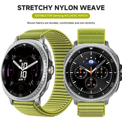 Parachute Buckle Mountain Pattern Woven Nylon Metal Tip Watch Band, For Samsung Galaxy Watch8 / Watch8 Classic