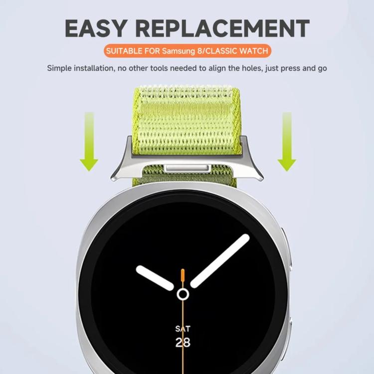 Parachute Buckle Mountain Pattern Woven Nylon Metal Tip Watch Band, For Samsung Galaxy Watch8 / Watch8 Classic