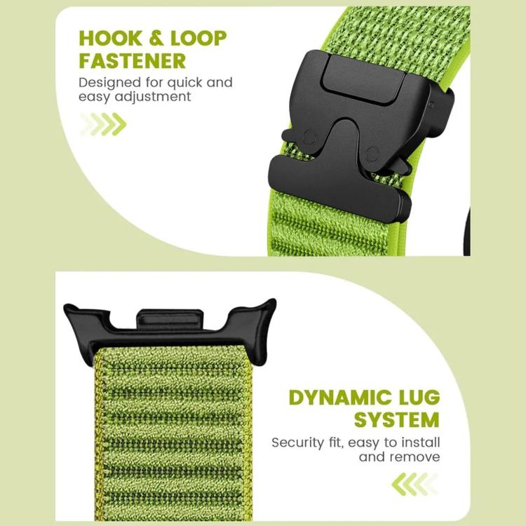 Parachute Buckle Mountain Pattern Woven Nylon Metal Tip Watch Band, For Samsung Galaxy Watch8 / Watch8 Classic