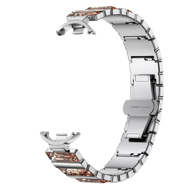 Diamond Stainless Steel Metal Watch Band, For Xiaomi Smart Band 10 / 9 / 8
