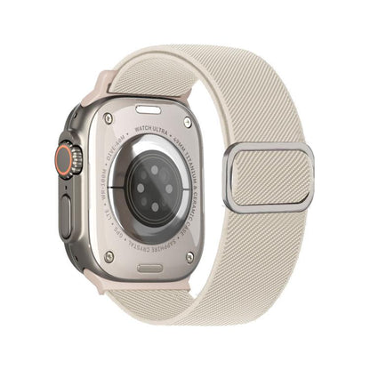 Diagonal Striped D-ring Buckle Nylon Elastic Watch Band, For Apple Watch 46mm / 49mm / 45mm / 44mm, For Apple Watch 42mm / 41mm / 40mm / 38mm