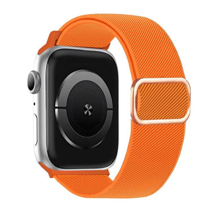 Diagonal Striped D-ring Buckle Nylon Elastic Watch Band, For Apple Watch 46mm / 49mm / 45mm / 44mm, For Apple Watch 42mm / 41mm / 40mm / 38mm