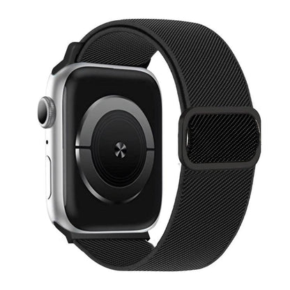 Diagonal Striped D-ring Buckle Nylon Elastic Watch Band, For Apple Watch 46mm / 49mm / 45mm / 44mm, For Apple Watch 42mm / 41mm / 40mm / 38mm