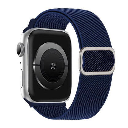 Diagonal Striped D-ring Buckle Nylon Elastic Watch Band, For Apple Watch 46mm / 49mm / 45mm / 44mm, For Apple Watch 42mm / 41mm / 40mm / 38mm