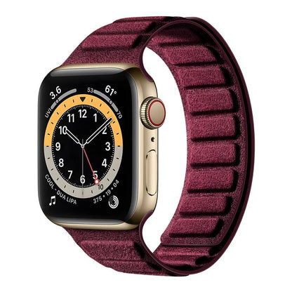 Square Magnetic Suede Watch Band, For Apple Watch 46mm / 49mm / 45mm / 44mm, For Apple Watch 42mm / 41mm / 40mm / 38mm