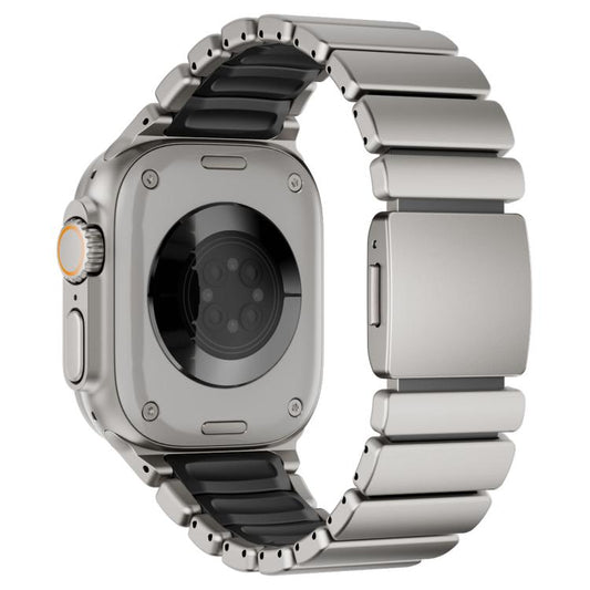 Magnetic Buckle Single-Bead Silicone Stainless Steel Watch Band, For Apple Watch 46mm / 49mm / 45mm / 44mm