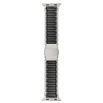 Magnetic Buckle Single-Bead Silicone Stainless Steel Watch Band, For Apple Watch 46mm / 49mm / 45mm / 44mm