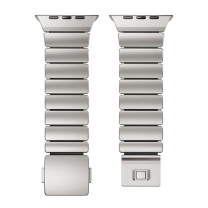 Magnetic Buckle Single-Bead Silicone Stainless Steel Watch Band, For Apple Watch 46mm / 49mm / 45mm / 44mm