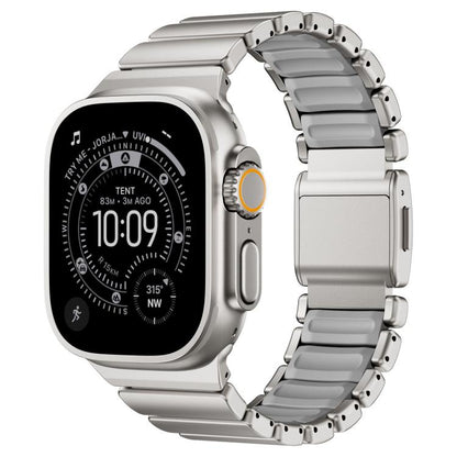 Magnetic Buckle Single-Bead Silicone Stainless Steel Watch Band, For Apple Watch 46mm / 49mm / 45mm / 44mm