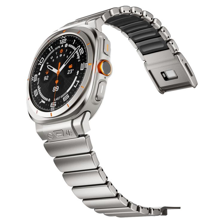 Magnetic Buckle Single-Bead Silicone Stainless Steel Watch Band, For Samsung Galaxy Watch Ultra 47mm / Ultra 2025