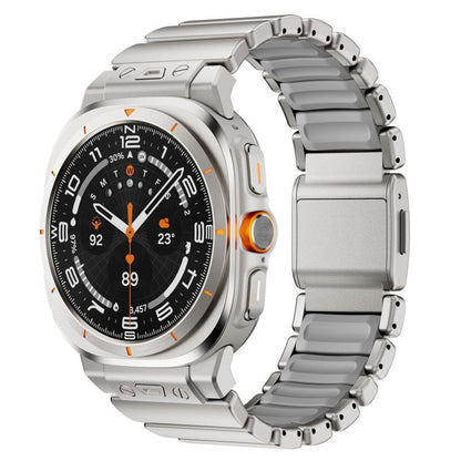 Magnetic Buckle Single-Bead Silicone Stainless Steel Watch Band, For Samsung Galaxy Watch Ultra 47mm / Ultra 2025